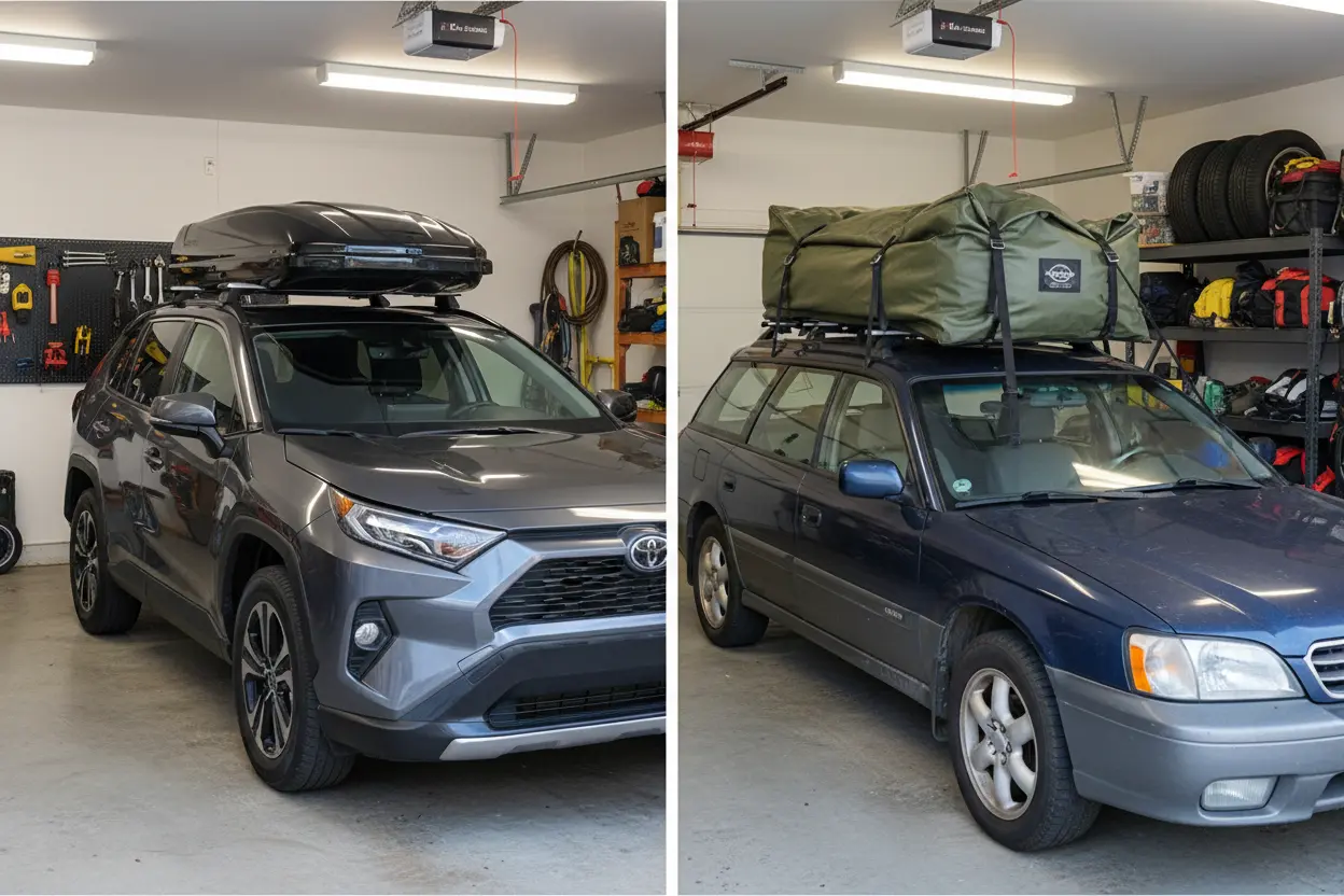 Hard vs Soft Shell Cargo Carriers Different types of car roof cargo carriers