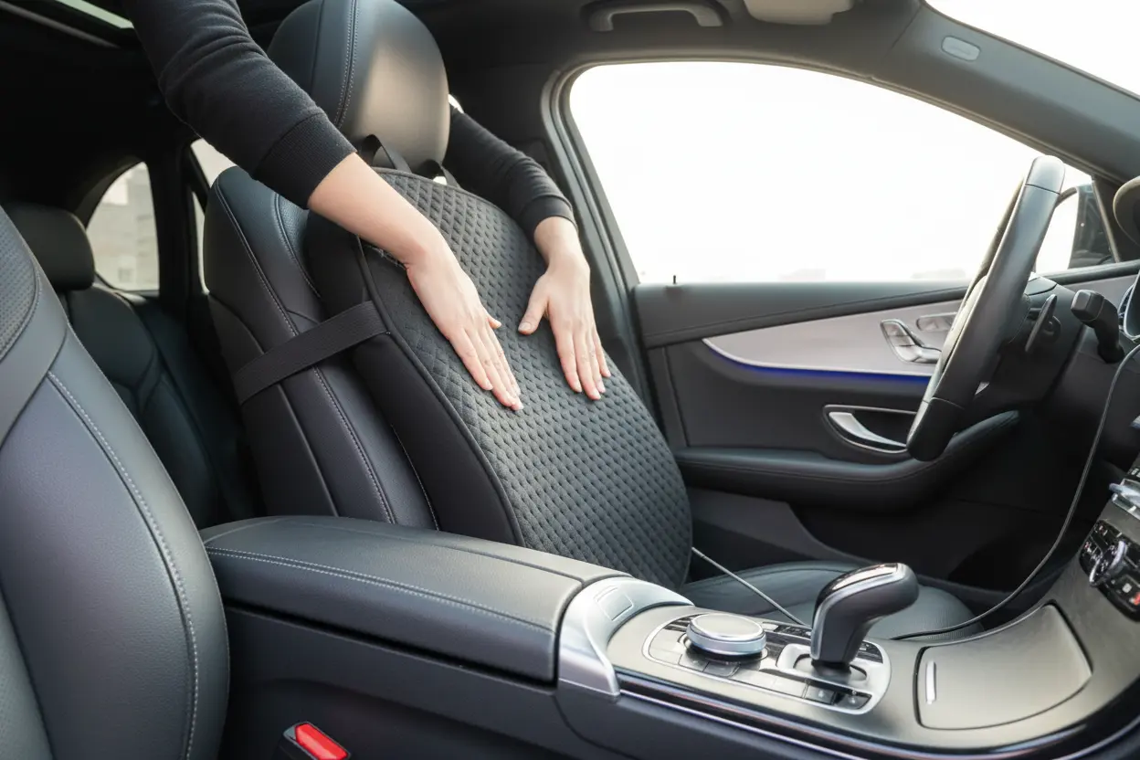 Best 12V Heated Cushions Heated seat cushion for car 12v being installed