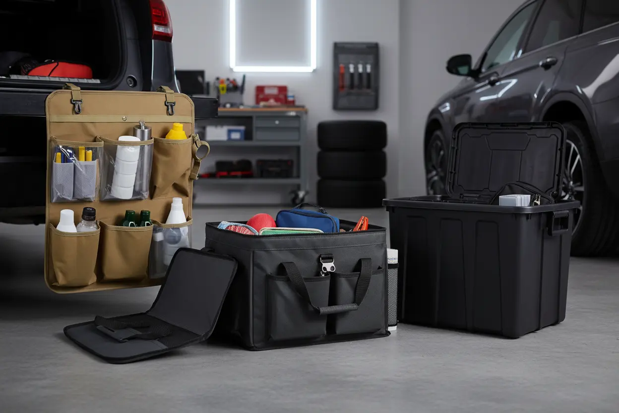 Different types of car trunk organizers for SUVs