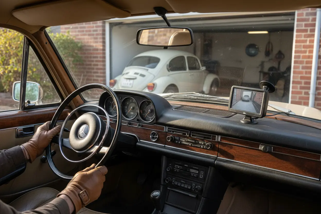 Wireless Backup Camera in an Old Car - In Use backup camera wireless for old cars