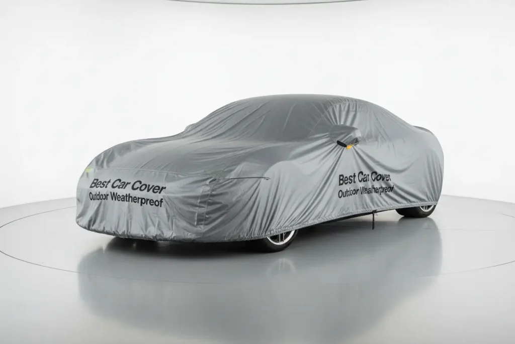 Best Car Cover Outdoor Weatherproof on a silver sedan