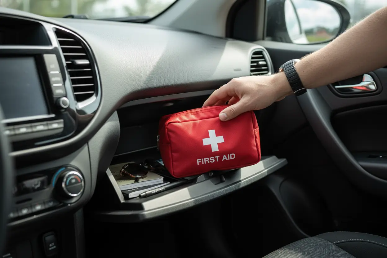 Compact Car First Aid Kit in Glove Compartment