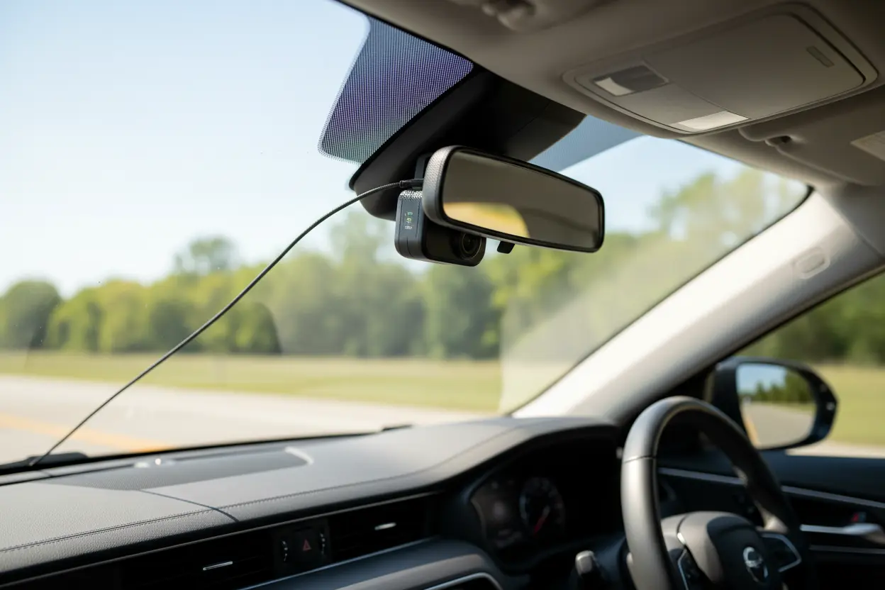 Owlcam dash cam installed in car