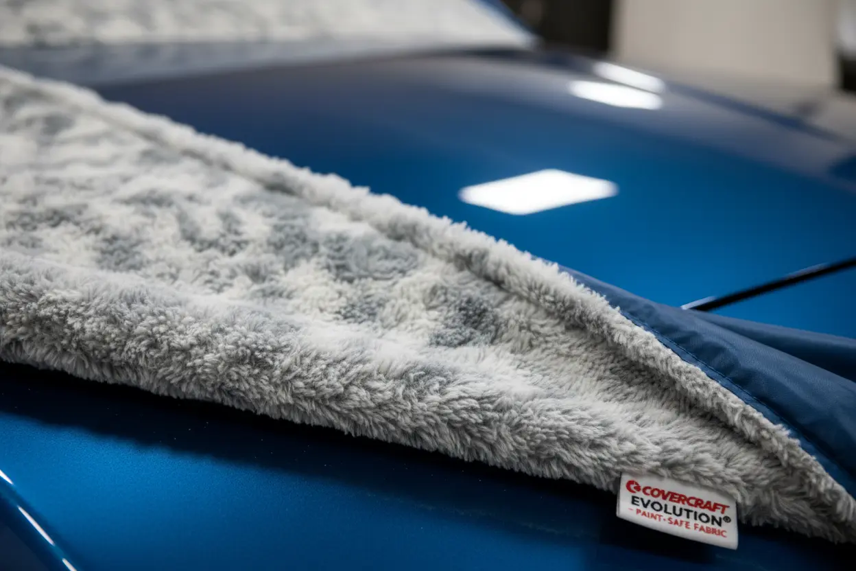 Close-up of soft inner lining of a Covercraft car cover