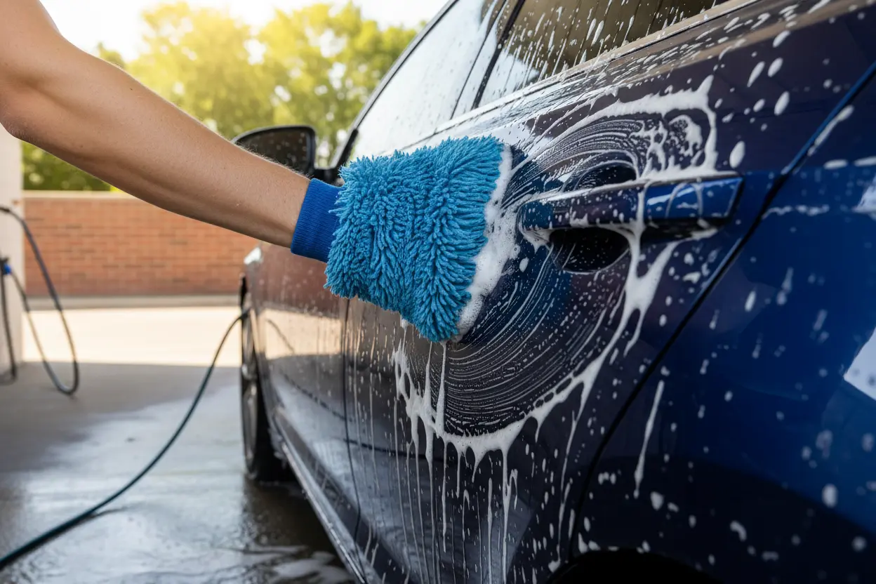 Microfiber technology of scratch free wash mitt