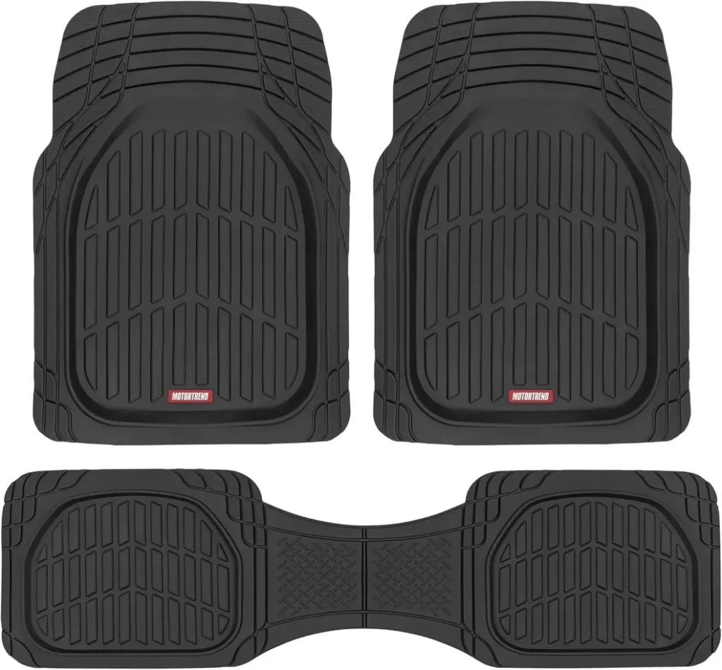 Motor Trend FlexTough Floor Mats installed in a car interior