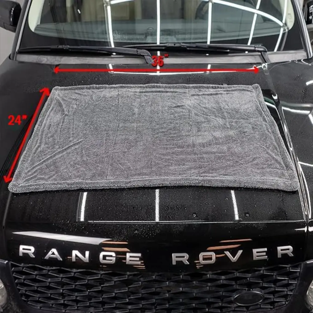 Stack of folded ExoForma Mega Car Drying Towels