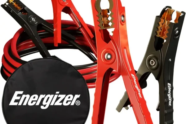 Energizer Jumper Cables coiled neatly in their carrying bag