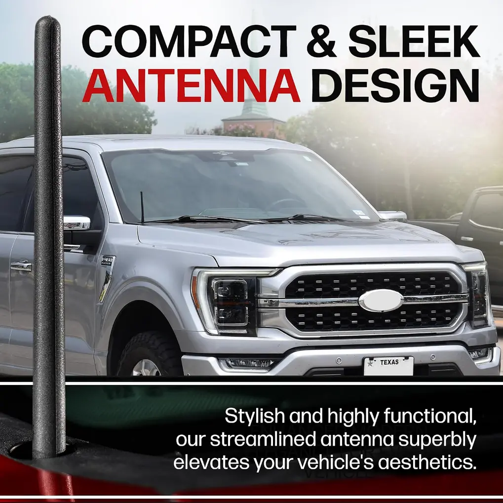 Hand installing AntennaMastsRus F150 short antenna on a Ford F-150