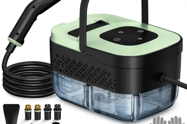 WSRYYCC Steam Cleaner with accessories laid out on a clean surface