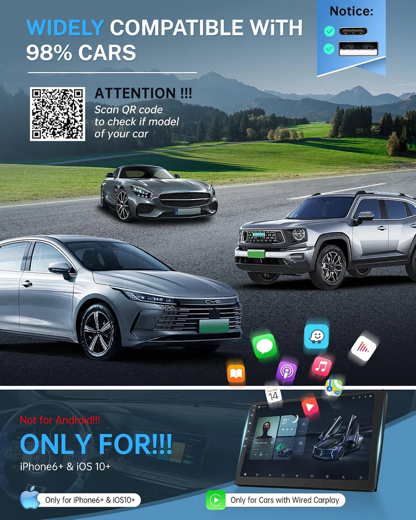 Jemluse Wireless CarPlay Adapter
