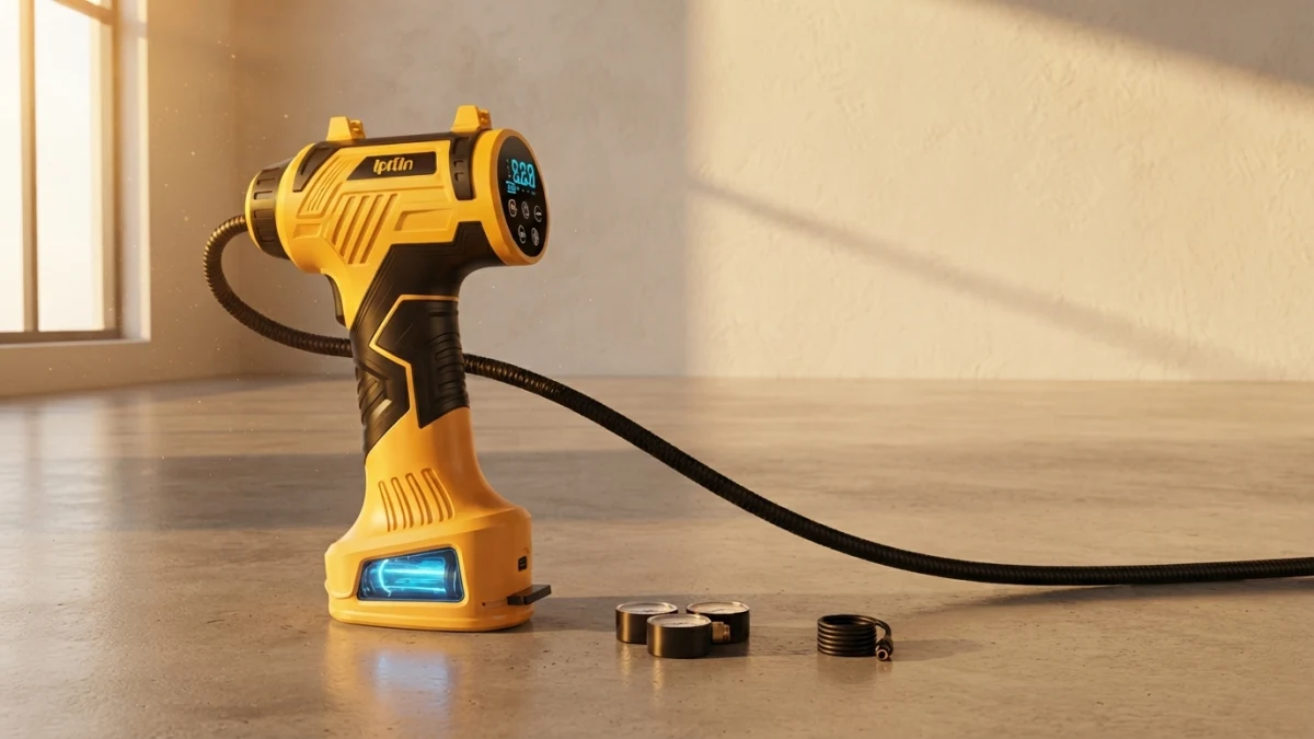 Image in a new AI-generated scene - 160 PSI Tire Inflator Portable Air Compressor