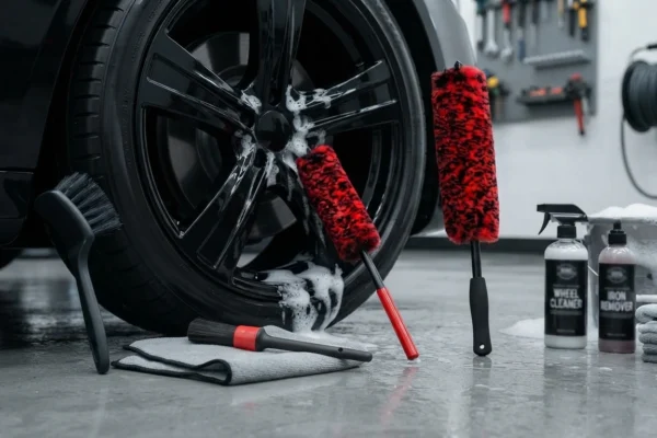 Professional 4 Pack Long Handle Wheel Brush Kit