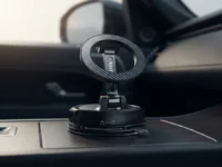 Image in a new AI-generated scene - Compact Foldable Car Phone Holder for Magsafe